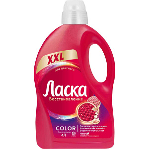 Гель для стирки цветного белья Ласка Восстановление Color, 4л