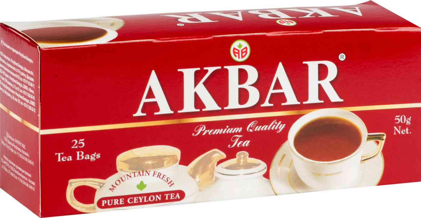 Чай чёрный Akbar Pure ceylon tea, 25×2г