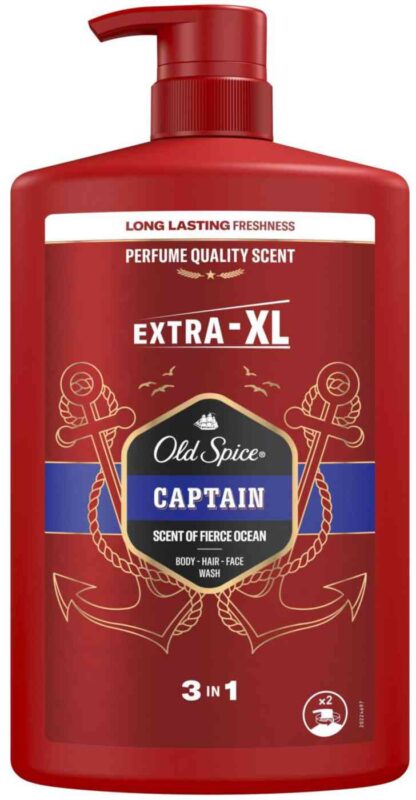 Гель для душа и шампунь 3в1 Old Spice Captain, 1л