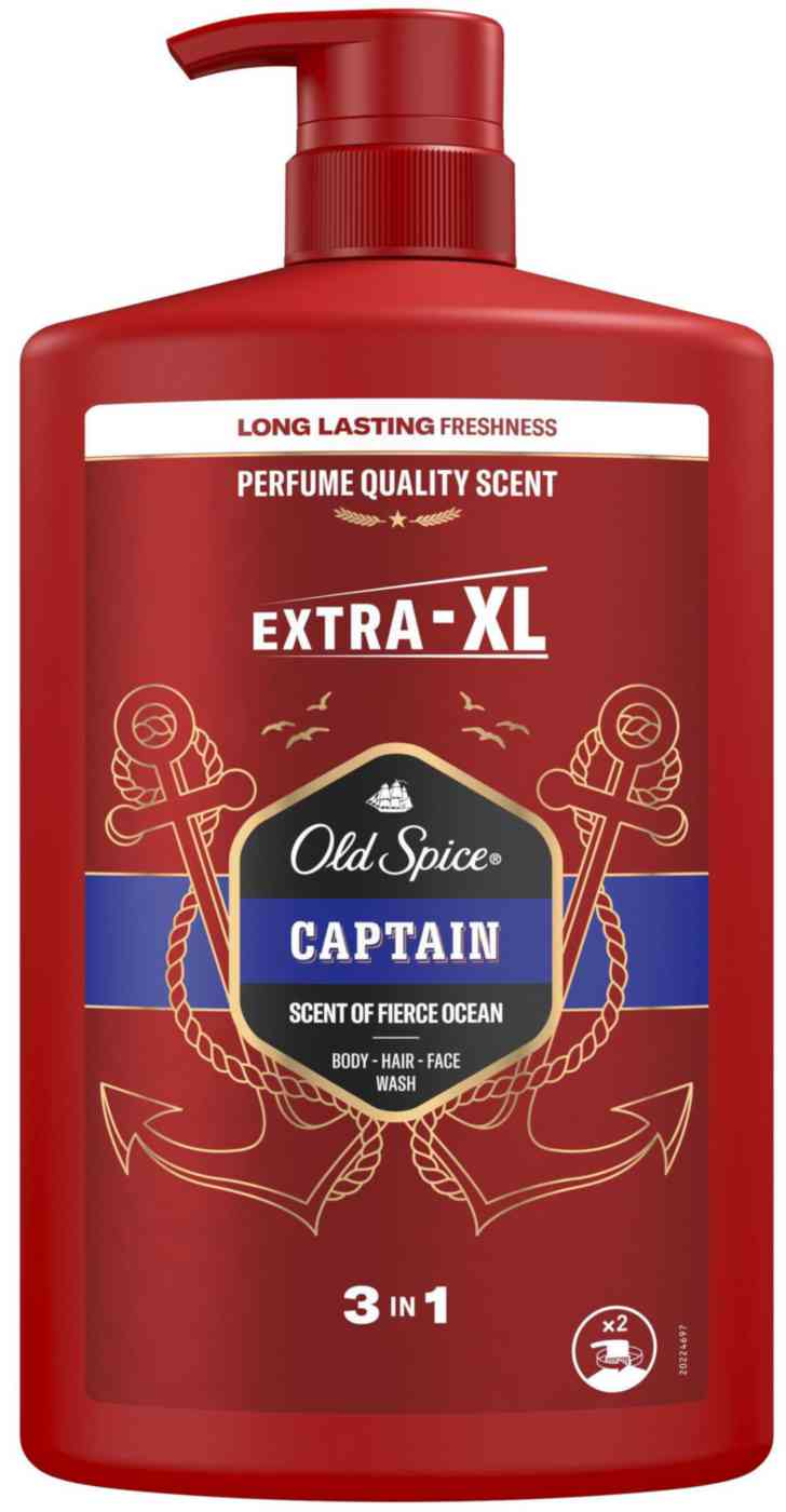 Гель для душа и шампунь 3в1 Old Spice Captain, 1л