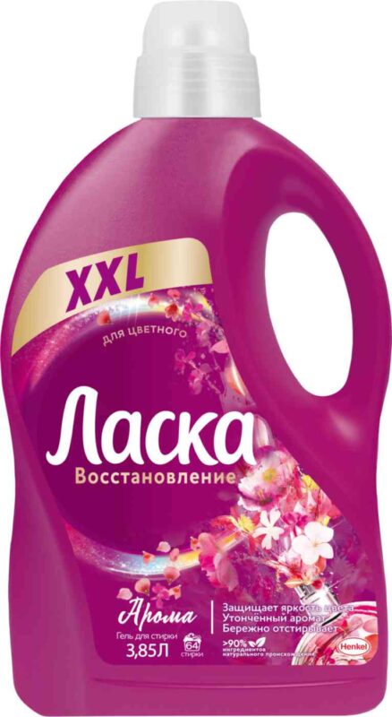 Гель для стирки цветного белья Ласка Восстановление Арома, 3,85л