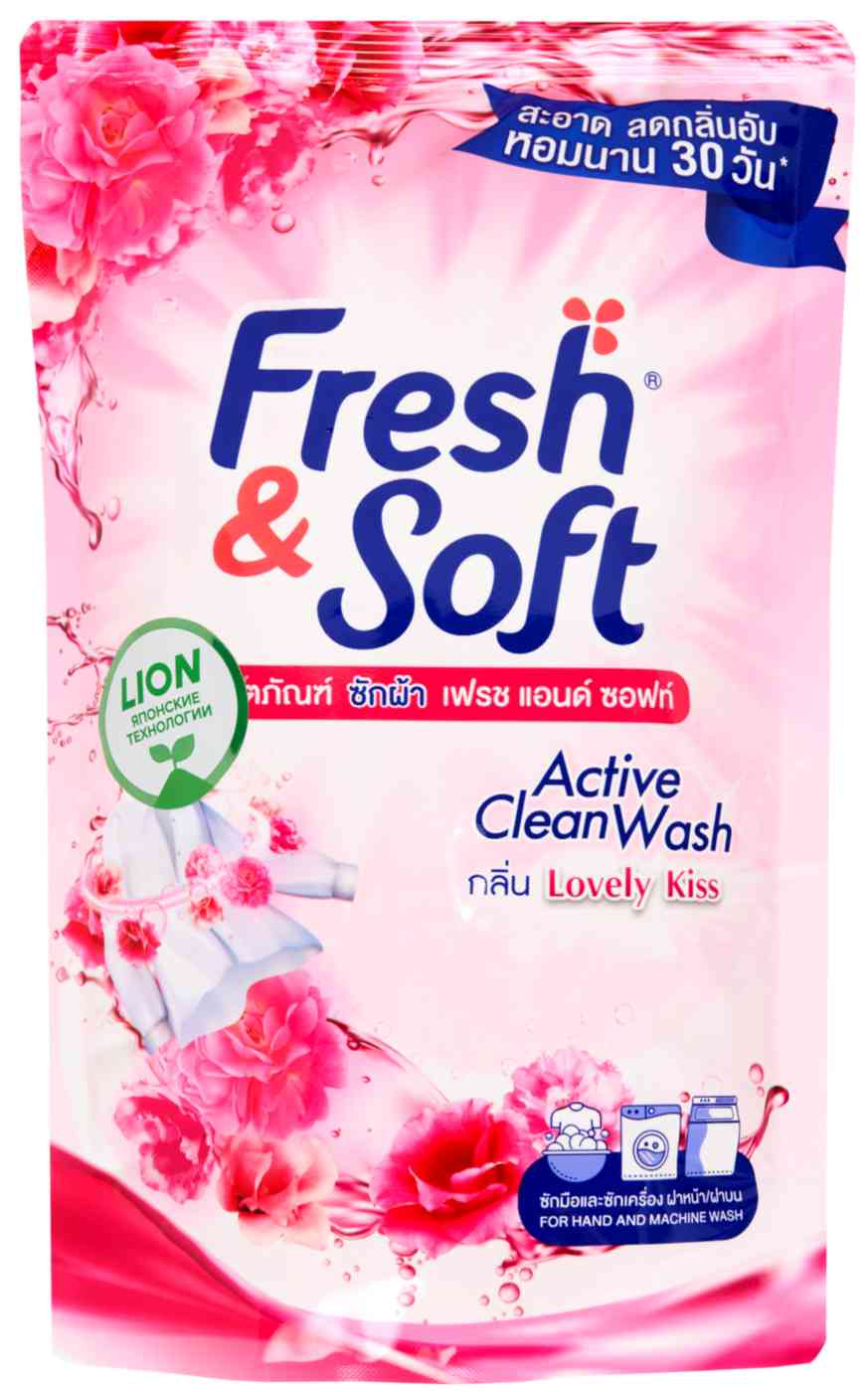 Гель для стирки всех типов тканей концентрированный Lion Fresh&Soft Сладкий Поцелуй, 400мл