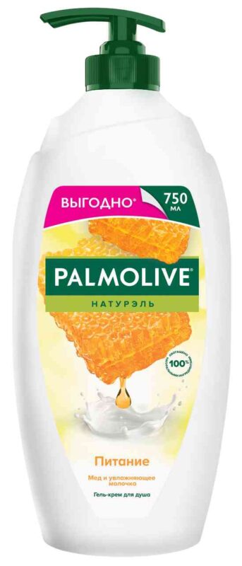 Гель-крем для душа Palmolive Натурэль питание мед, 750мл
