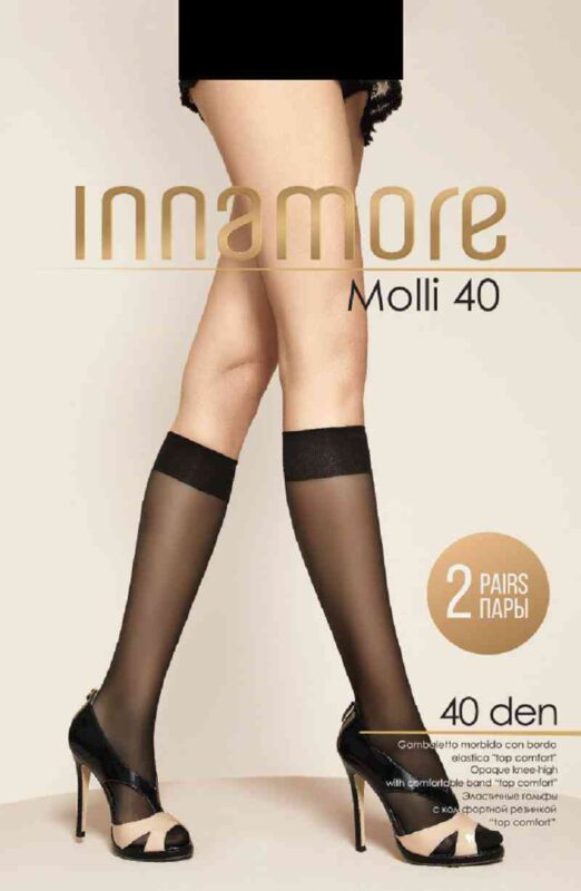 Гольфы женские Innamore Molli цвет: nero/ черный размер: единый, 40 den, 2пары