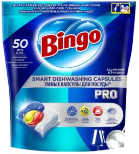 Капсулы для посудомоечных машин Bingo Pro лимон, 50шт.