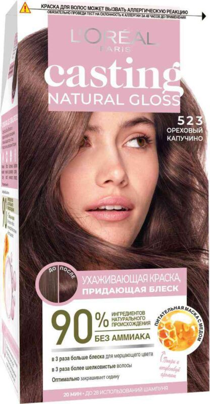 Краска для волос L'Oreal Paris Casting Natural Gloss 523 Ореховый капучино, без аммиака