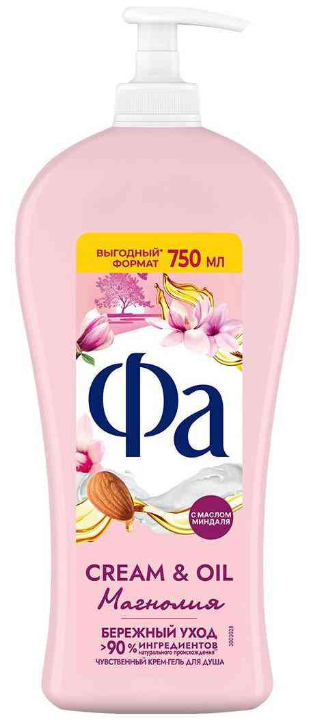 Крем-гель для душа Фа Cream & Oil магнолия, 750мл