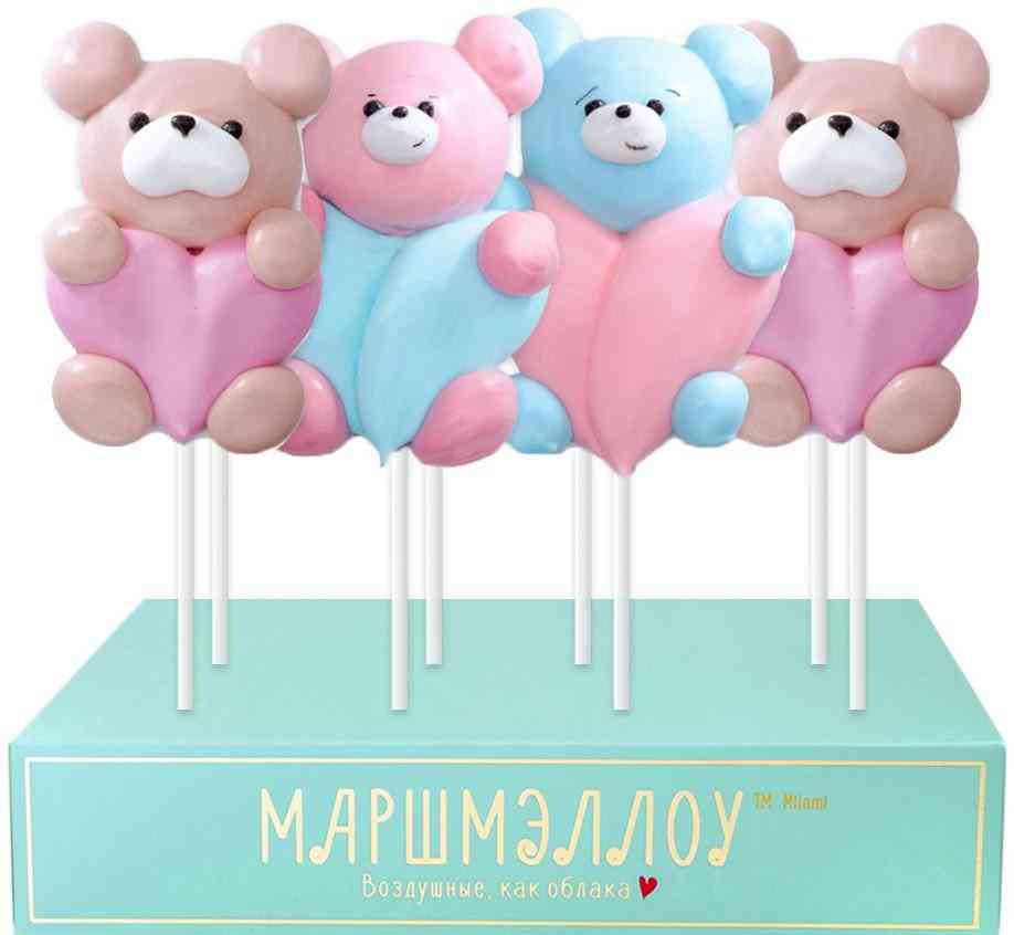 Маршмеллоу Milami Мишка с сердцем, в ассортименте, 20г