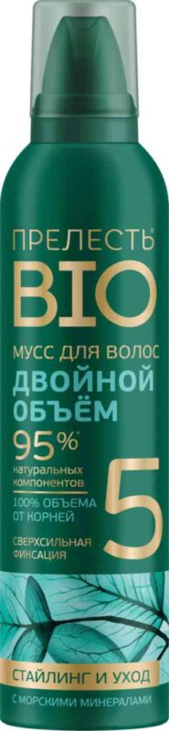 Мусс для укладки волос Прелесть Bio Двойной объем сверхсильная фиксация, 160мл