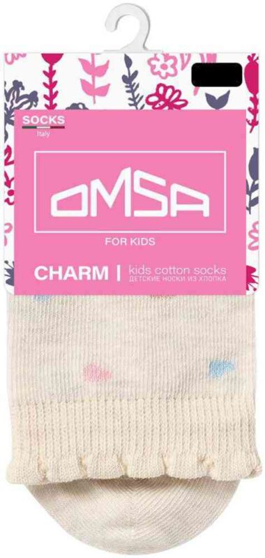 Носки детские Omsa for kids Сердечки с люрексом цвет: молочный меланж, 31-34р-р