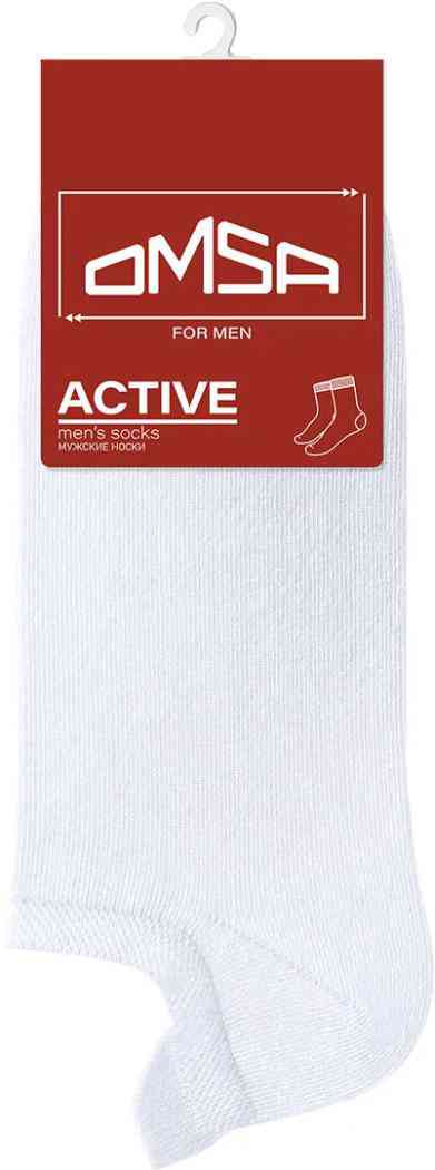 Носки мужские Omsa Active 124 ультракороткие с язычком цвет: белый, 45-47р-р