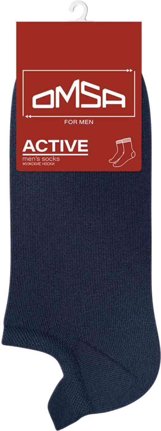 Носки мужские Omsa Active 124 ультракороткие с язычком цвет: синий, 39-41р-р