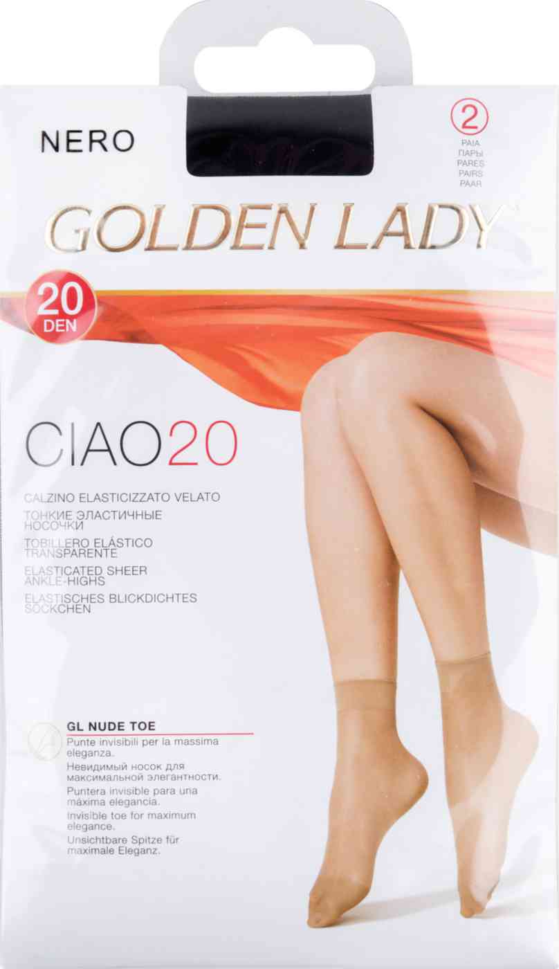 Носки женские Golden Lady Ciao цвет: nero/чёрный размер: единый, 20 den, 2пары