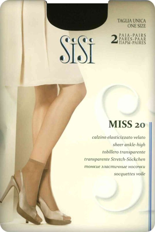 Носки женские SiSi Miss цвет: nero/чёрный размер: единый, 20 den, 2пары