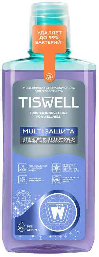 Ополаскиватель для полости рта Tiswell Multi Защита от бактерий, 500мл