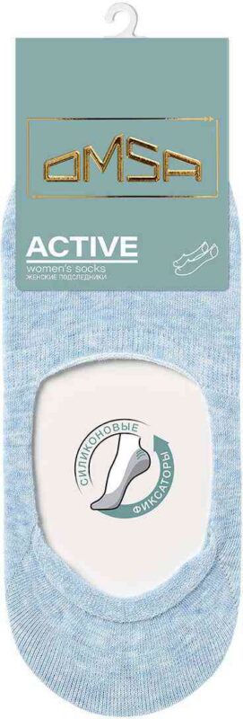 Подследники женские Omsa Active цвет синий меланж, 35-38р-р