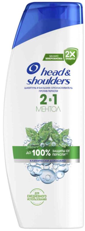Шампунь и бальзам-ополаскиватель против перхоти 2в1 Head & Shoulders ментол, 360мл