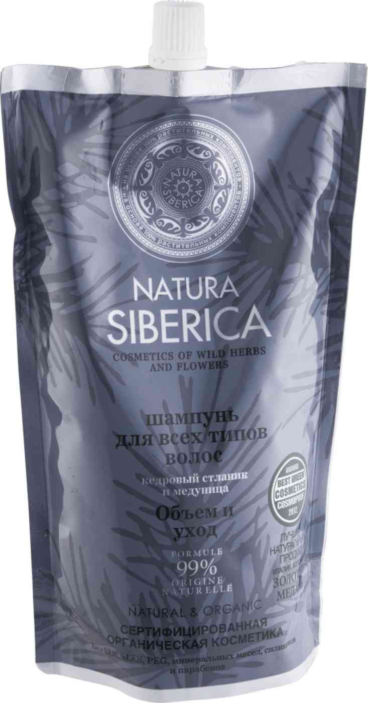 Шампунь Natura Siberica Объём и уход Кедровый стланик и медуница, 500мл