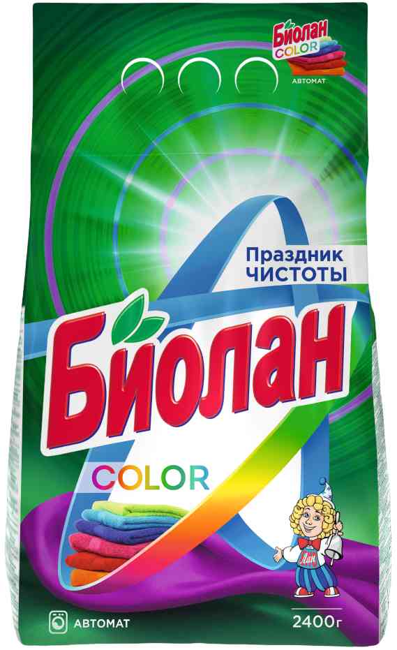 Стиральный порошок Биолан Color Автомат, 2,4кг