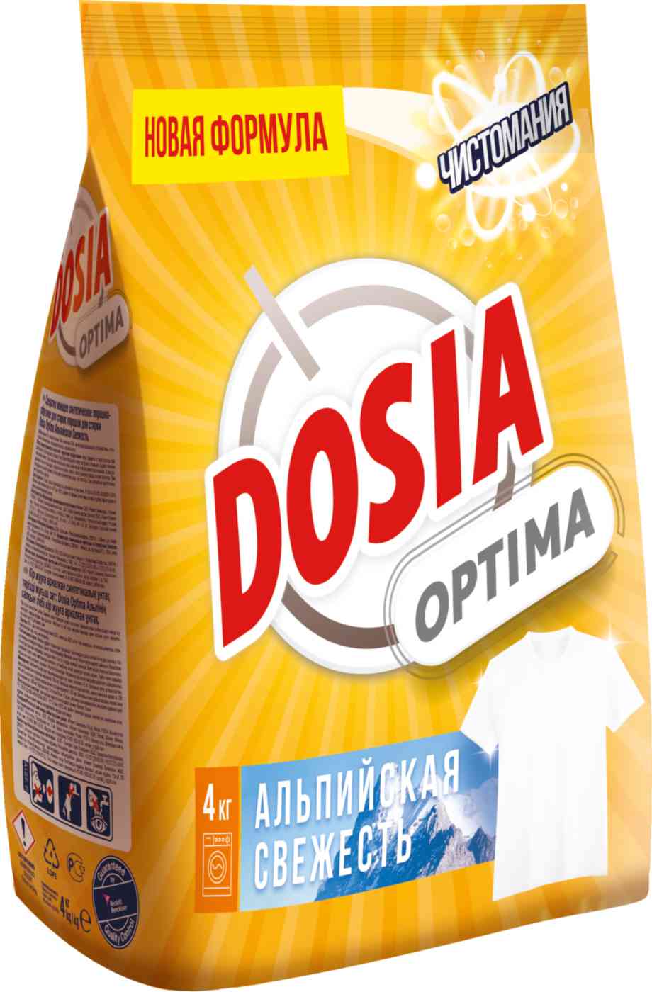 Стиральный порошок для белого белья Dosia Optima Альпийская свежесть, 4кг