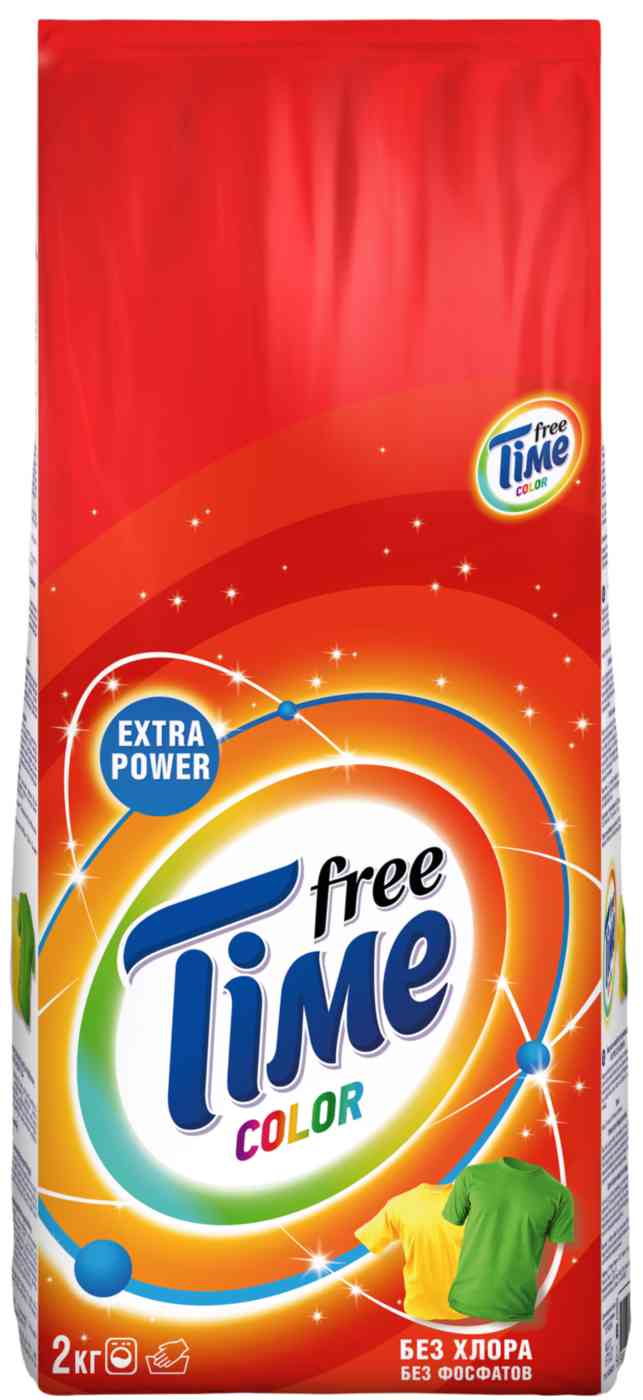 Стиральный порошок для цветного белья Free Time Color Extra Power, 2кг