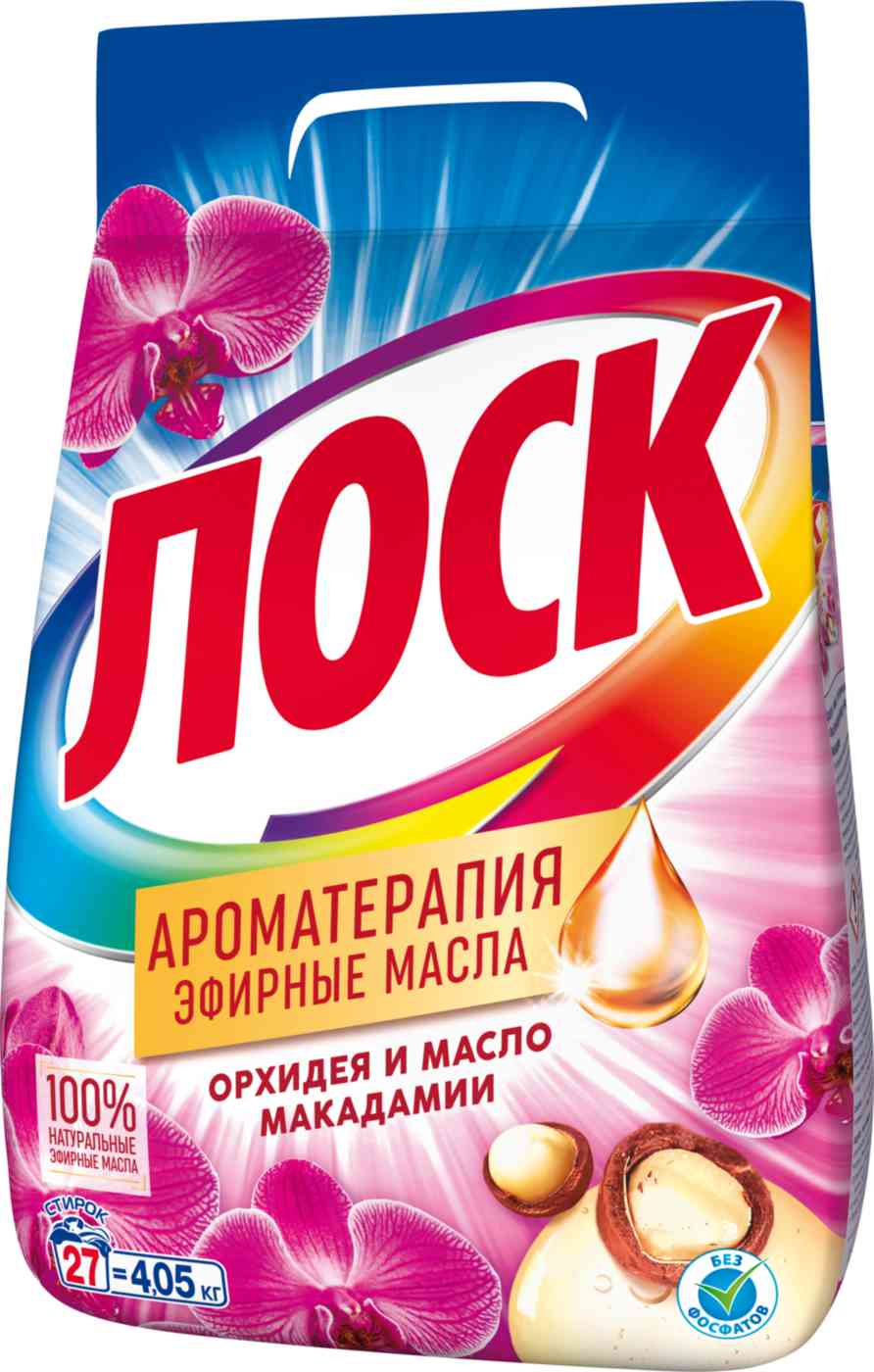 Стиральный порошок Лоск Ароматерапия Орхидея и масло макадамии, 4,05кг