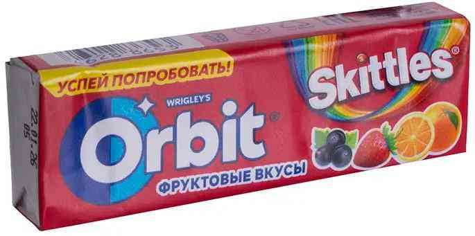 Жевательная резинка Orbit со вкусом Skittles, 13,6 г
