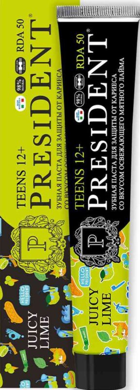 Зубная паста PresiDENT Teens Juicy Lime, с 12 лет, 70г
